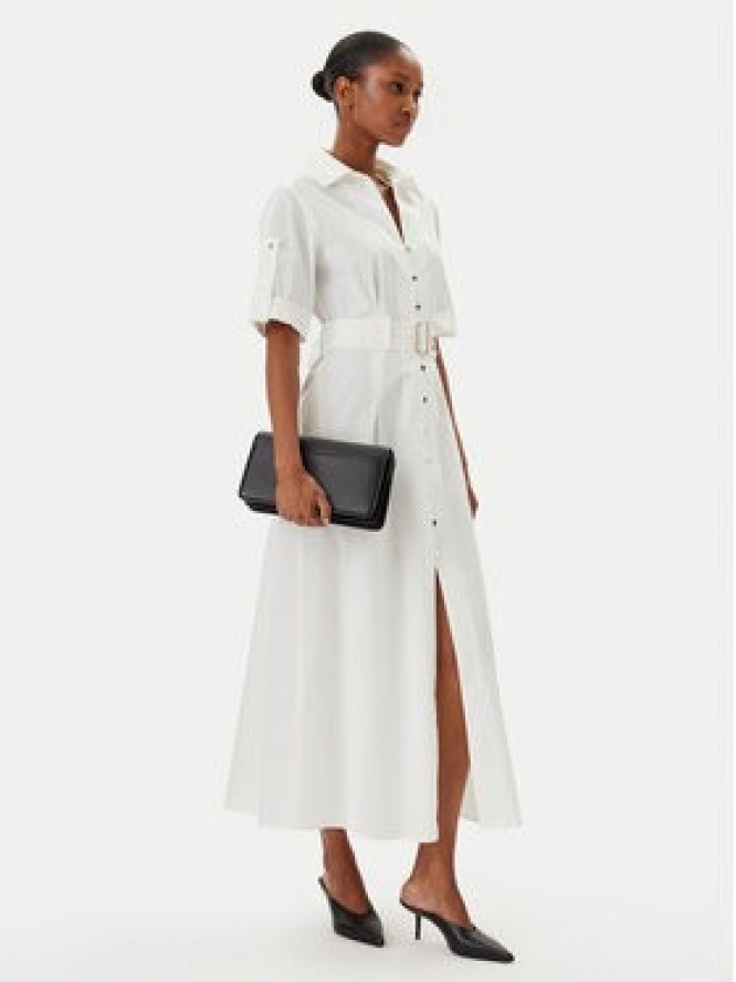 Fracomina Sukienka koszulowa FR25SD3006W52001 Biały Regular Fit