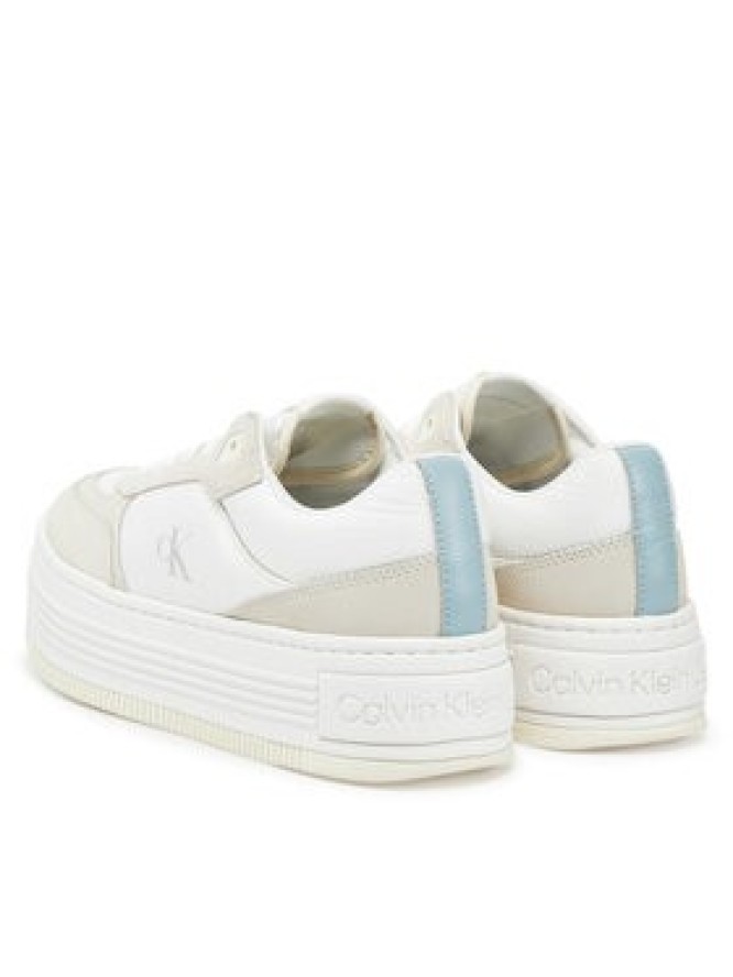 Calvin Klein Jeans Sneakersy Bold Flatf Low Lace Mix YW0YW01742 Biały