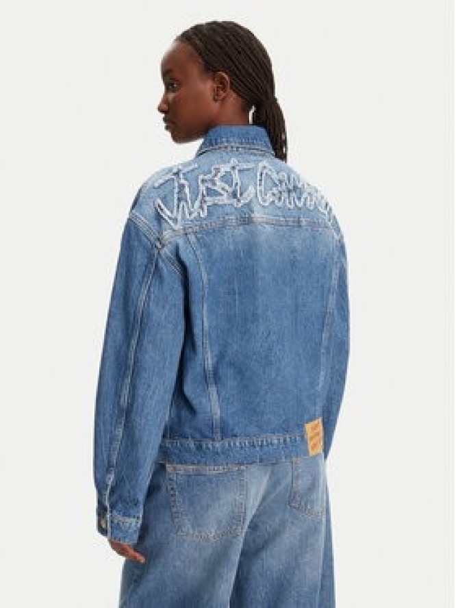 Just Cavalli Kurtka jeansowa 78PAS4O3 Niebieski Regular Fit