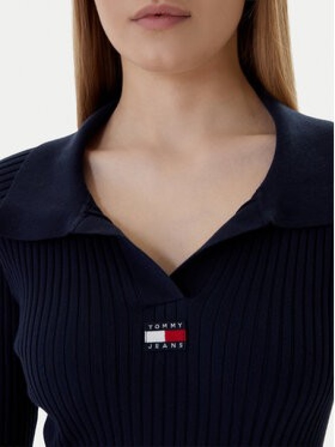 Tommy Jeans Sweter DW0DW22036 Granatowy Slim Fit