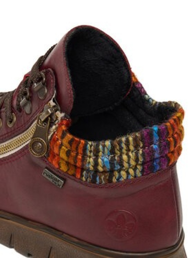 Rieker Trzewiki N1305-35 Bordowy