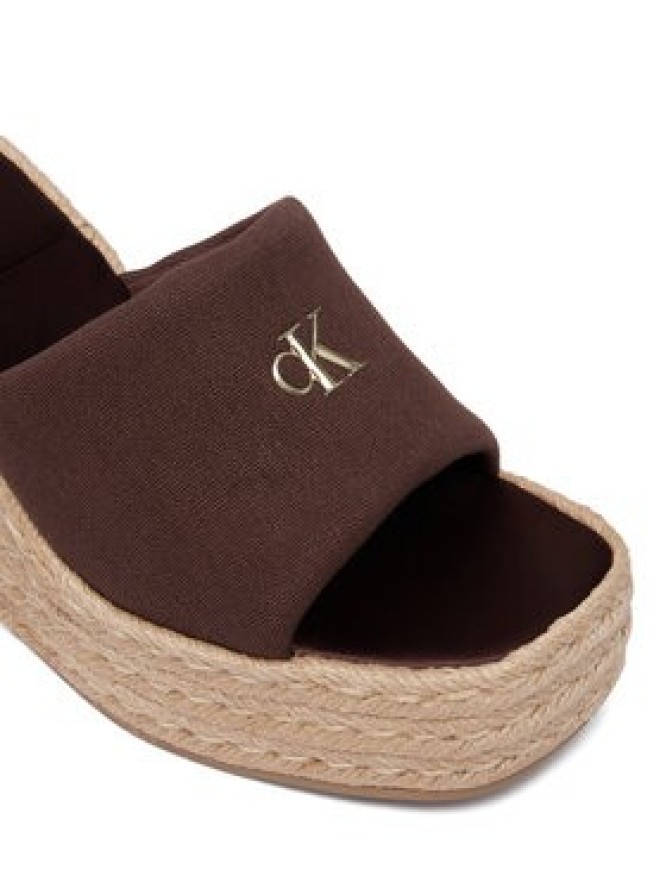 Calvin Klein Espadryle Wedge Espad 70 Canvas Mg HW0HW03282 Brązowy