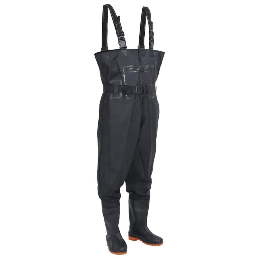 VidaXL Waders z butami i paskiem, rozmiar 44, czarne