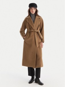Weekend Max Mara Płaszcz wełniany Tempera 2525016082 Brązowy Regular Fit