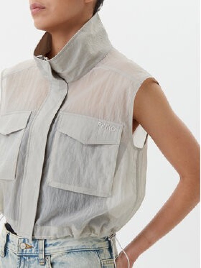 PINKO Kamizelka 104852 A2EK Szary Regular Fit