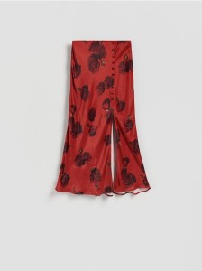 Spódnica w kwiatowy wzór - czerwony