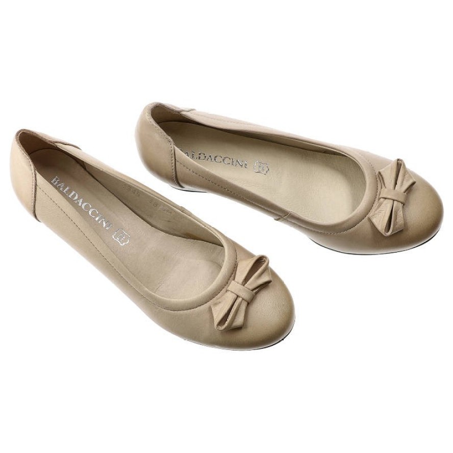 Beżowe Półbuty Baldaccini Skórzane Buty Damskie