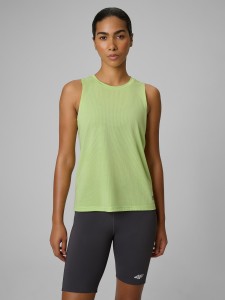 4F Koszulka do biegania regular szybkoschnąca damska - żółta XS