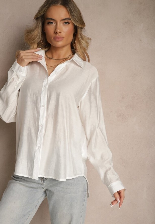 Biała Klasyczna Koszula z Wiskozy Vilnelis