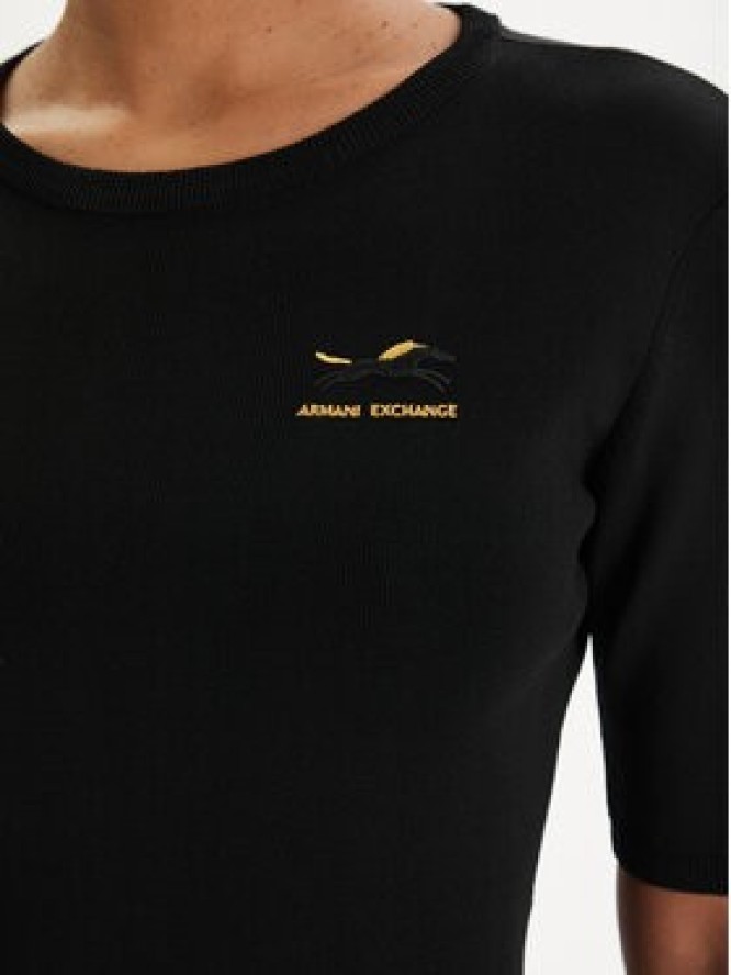 Armani Exchange Sukienka dzianinowa XW001872 AF10352 Czarny Slim Fit