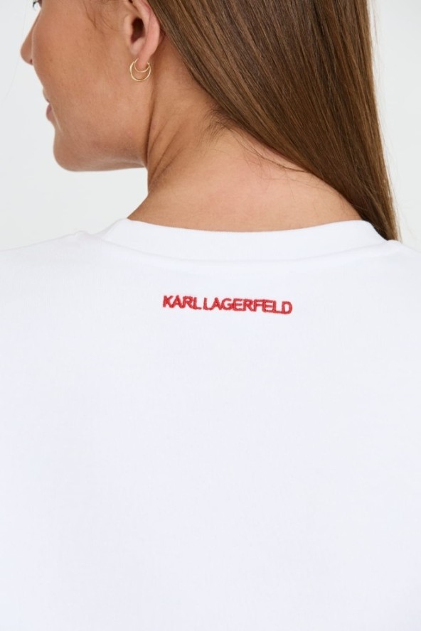 KARL LAGERFELD Biała damska bluza ikonik lny, Rozmiar XS