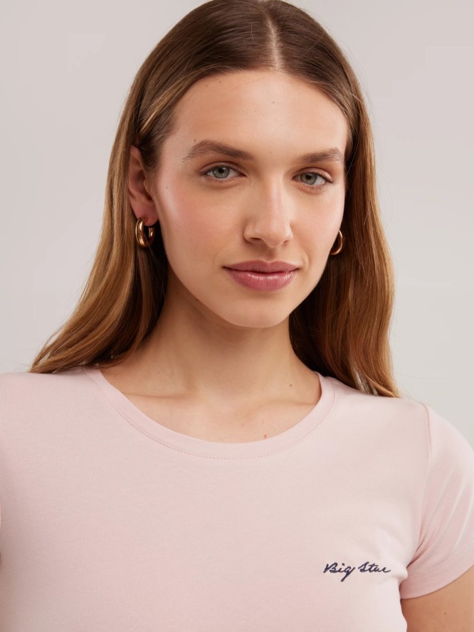 Koszulka damska z niewielkim logo różowa Irsera 600