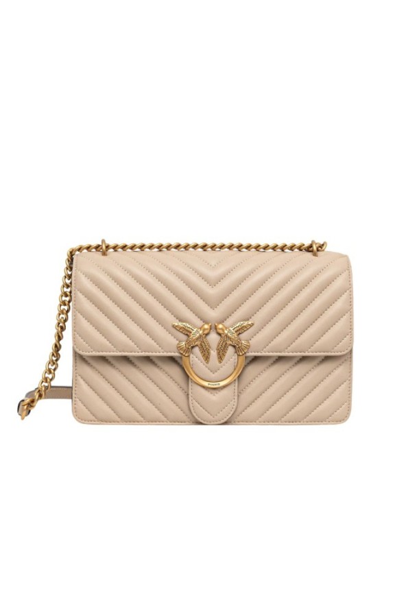 PINKO Beżowa listonoszka damska Love One Classic