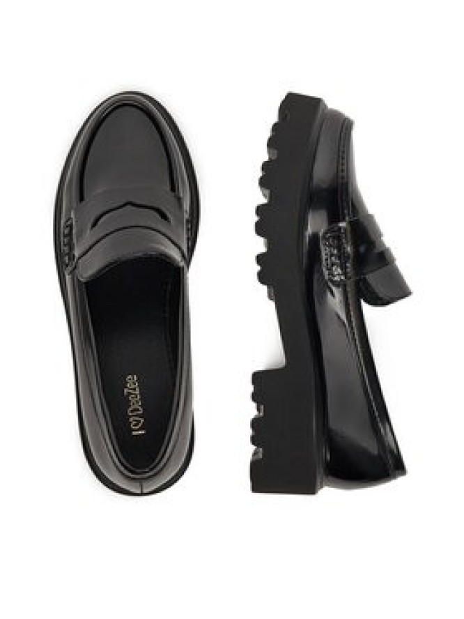 DeeZee Loafersy LE601-2 Czarny
