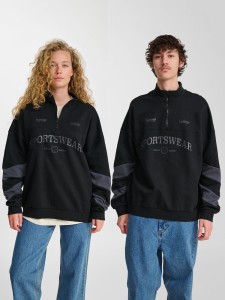Oversize sweatshirt pół-zip Hummel