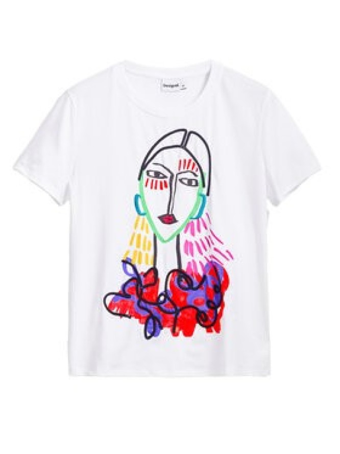 Desigual T-Shirt Misuri 25SWTKA9 Biały Regular Fit