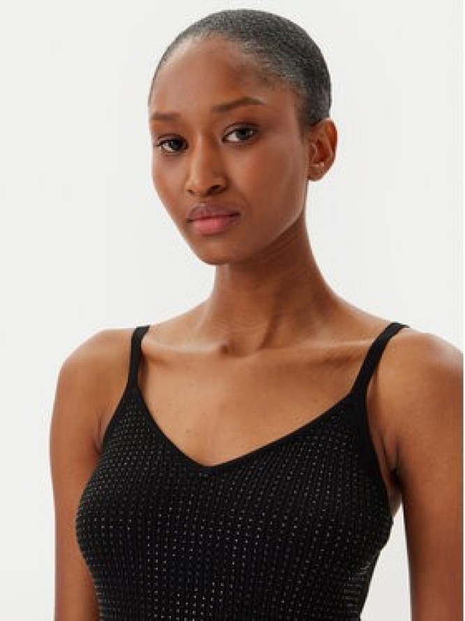 Fracomina Top FR25ST4006K410J9 Czarny Slim Fit