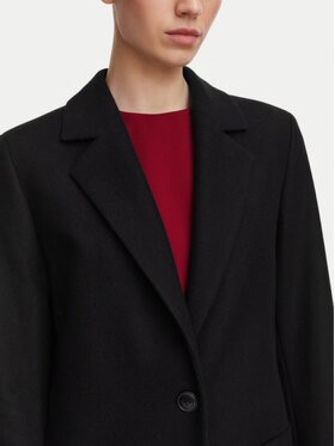 HUGO Płaszcz wełniany Mojeni 50569838 Czarny Relaxed Fit