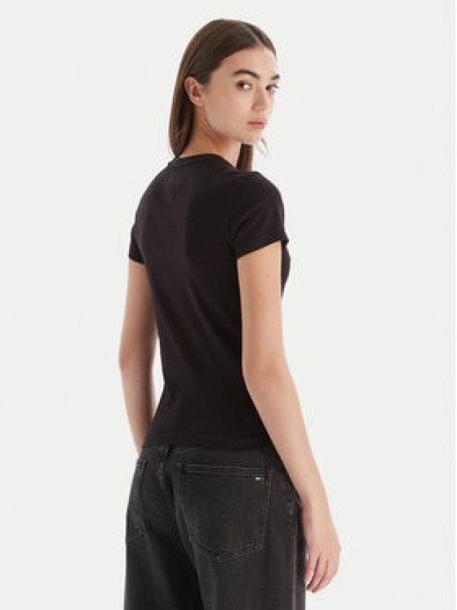 Tommy Jeans T-Shirt Bling Linear DW0DW21550 Czarny Slim Fit