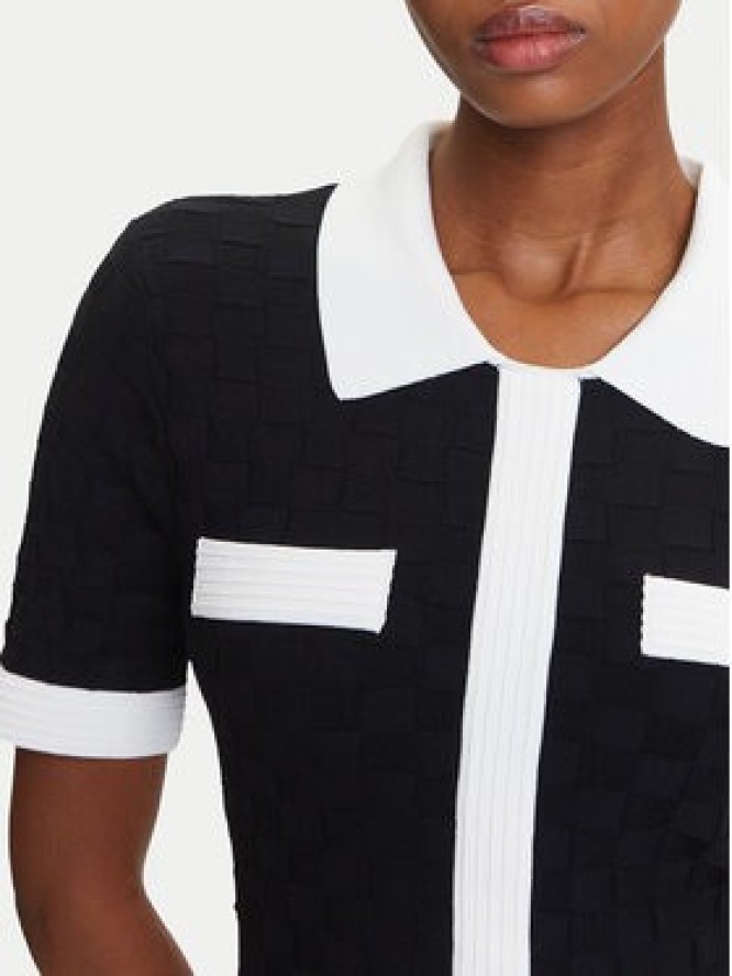 KARL LAGERFELD Sukienka dzianinowa A3W13036 Czarny Slim Fit