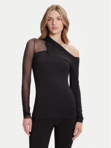 Simona Corsellini Bluzka A25CPMG00201 Czarny Slim Fit