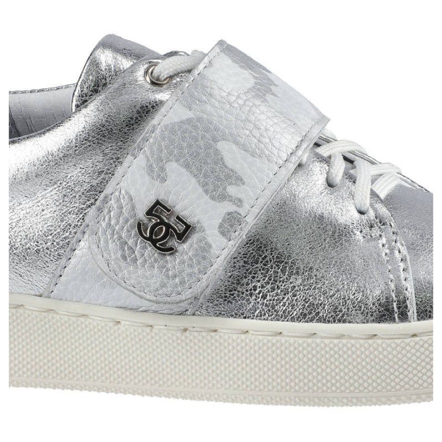 Srebrne Sneakersy Simen Damskie Modne Półbuty