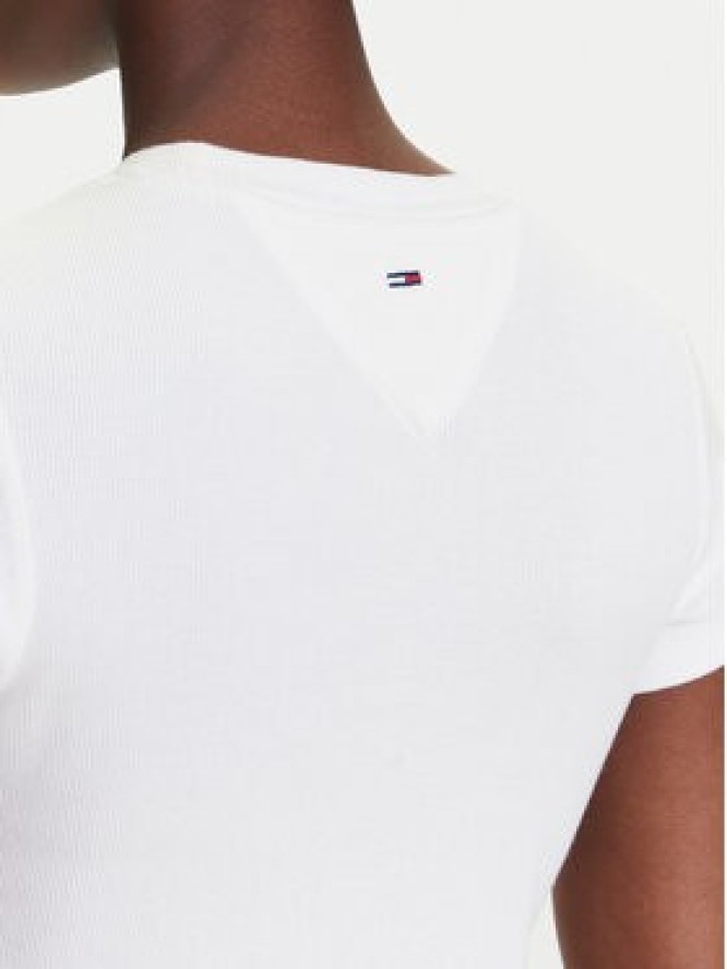 Tommy Jeans T-Shirt DW0DW21421 Écru Slim Fit