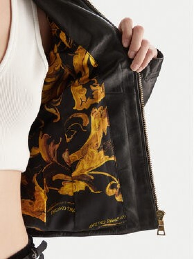 Versace Jeans Couture Kurtka skórzana 79HAVP03 CP021 Czarny Regular Fit