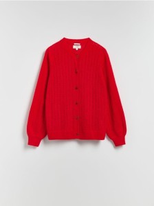 Kardigan z wełną alpaki - czerwony