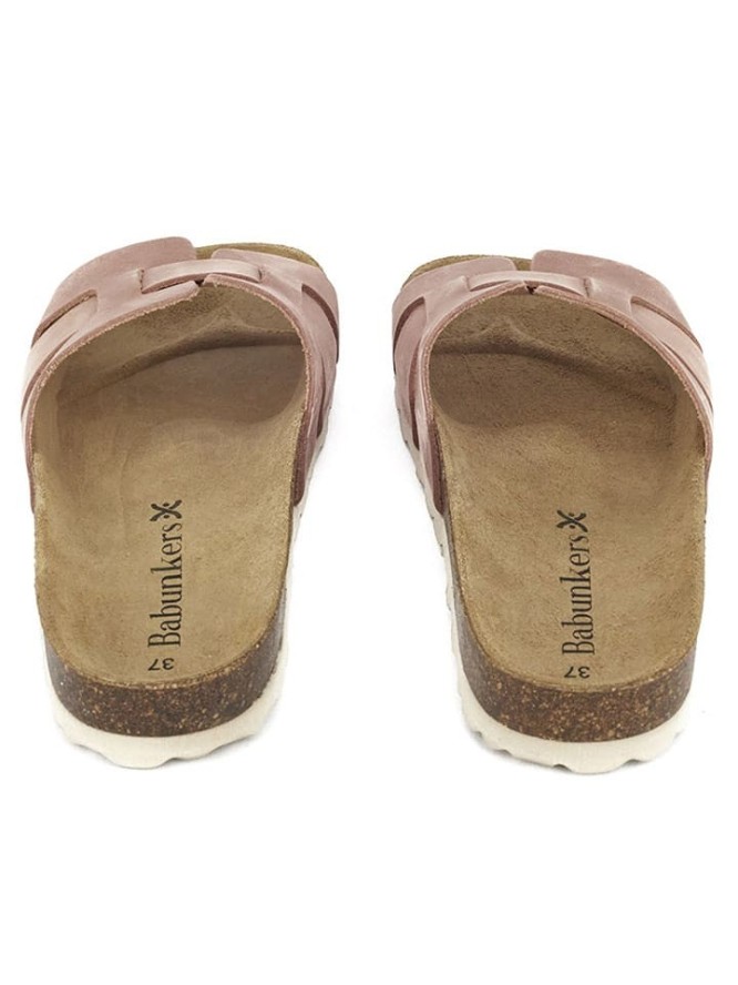 BABUNKERS Family Skórzane klapki w kolorze jasnoróżowym rozmiar: 36