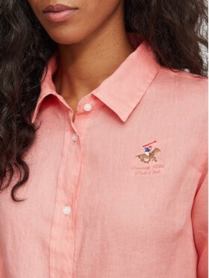 Beverly Hills Polo Club Koszula P-SS26W-SH0004 Koralowy Regular Fit