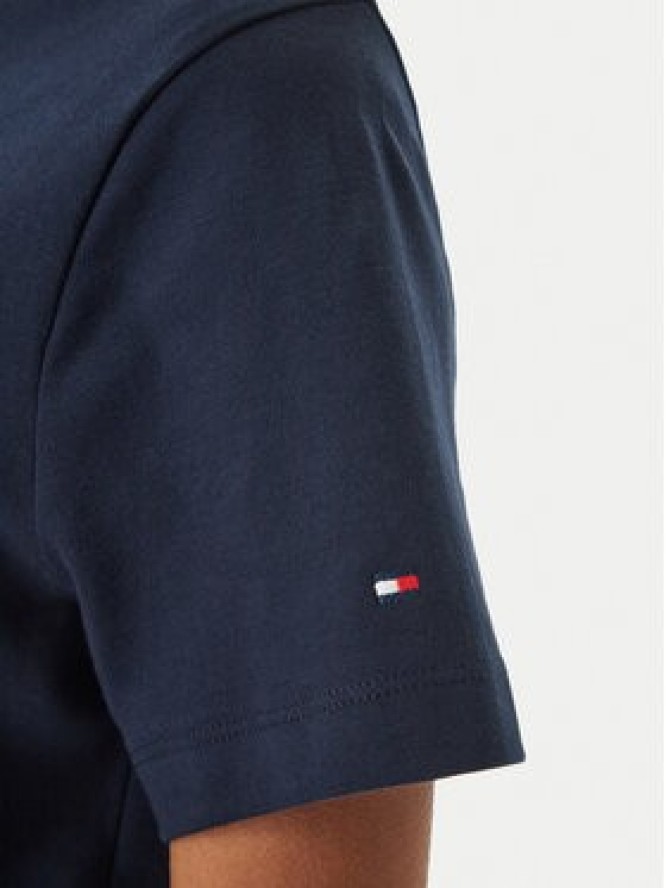 Tommy Hilfiger T-Shirt Logo Interlock WW0WW48707 Granatowy Regular Fit
