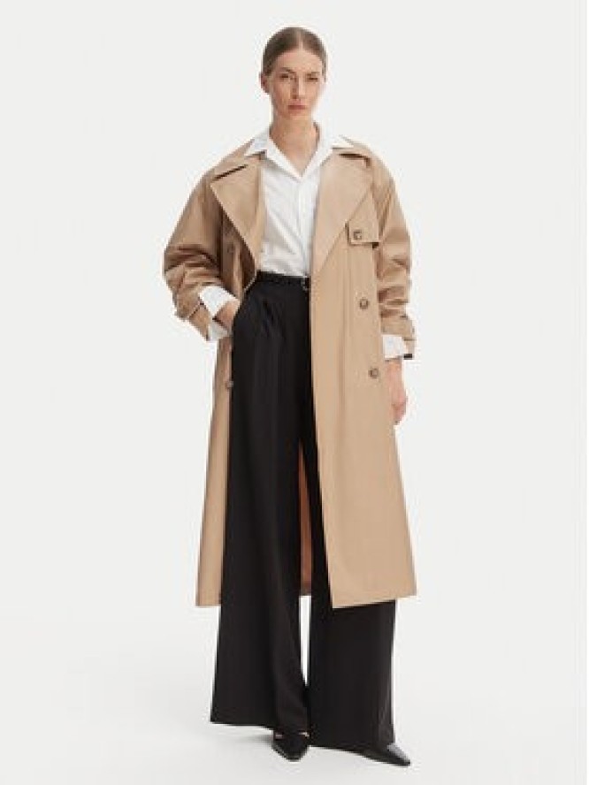 Calvin Klein Trencz LV044C501G Beżowy Regular Fit