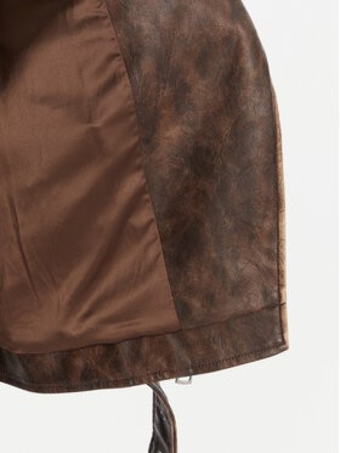 Guess Kurtka z imitacji skóry W5YL04 WHDI0 Brązowy Regular Fit