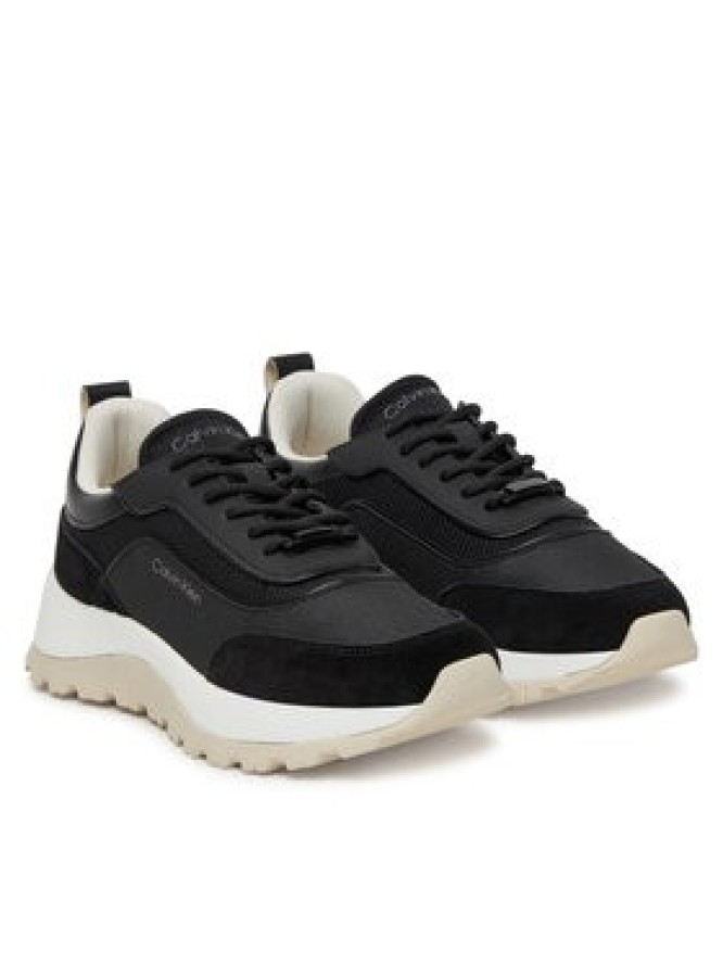 Calvin Klein Sneakersy Runner Lace Up Mesh Mix HW0HW02487 Czarny