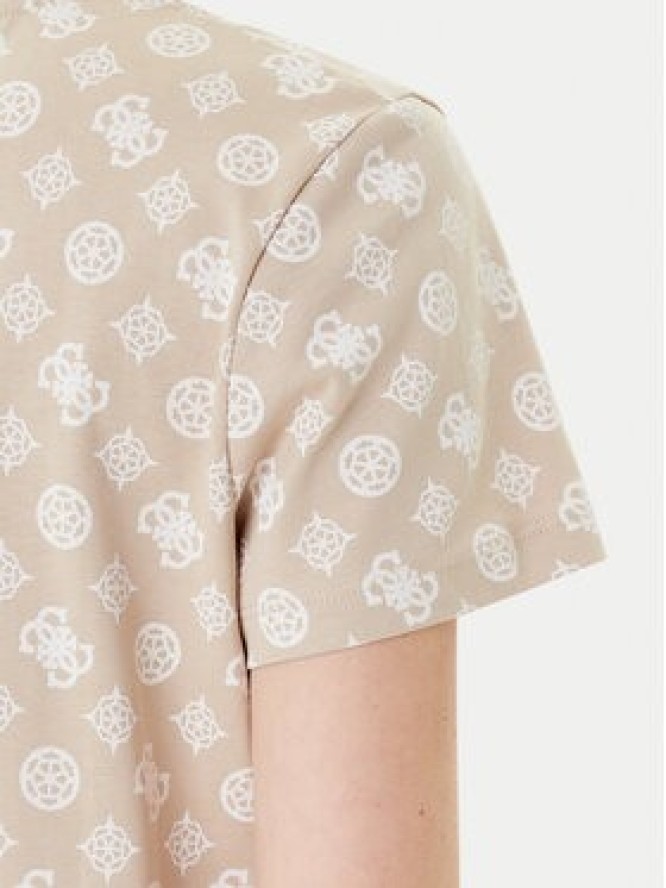 Guess T-Shirt V5YI04 I3Z14 Beżowy Regular Fit