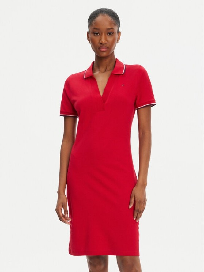 Tommy Hilfiger Sukienka codzienna 1985 WW0WW45740 Czerwony Slim Fit