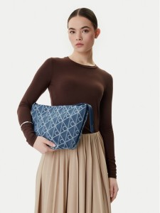 Calvin Klein Torebka Emblem Aop Denim Bucket LV04F3432G Niebieski