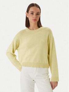 Calvin Klein Sweter LV047D305G Żółty Relaxed Fit
