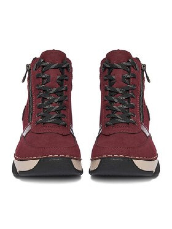 Rieker Trzewiki 45960-35 Bordowy