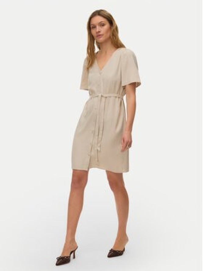 Vero Moda Sukienka letnia Mymilo 10340466 Beżowy Regular Fit