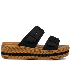 Klapki damskie na platformie Crocs BROOKLYN WOVEN BUCKLE