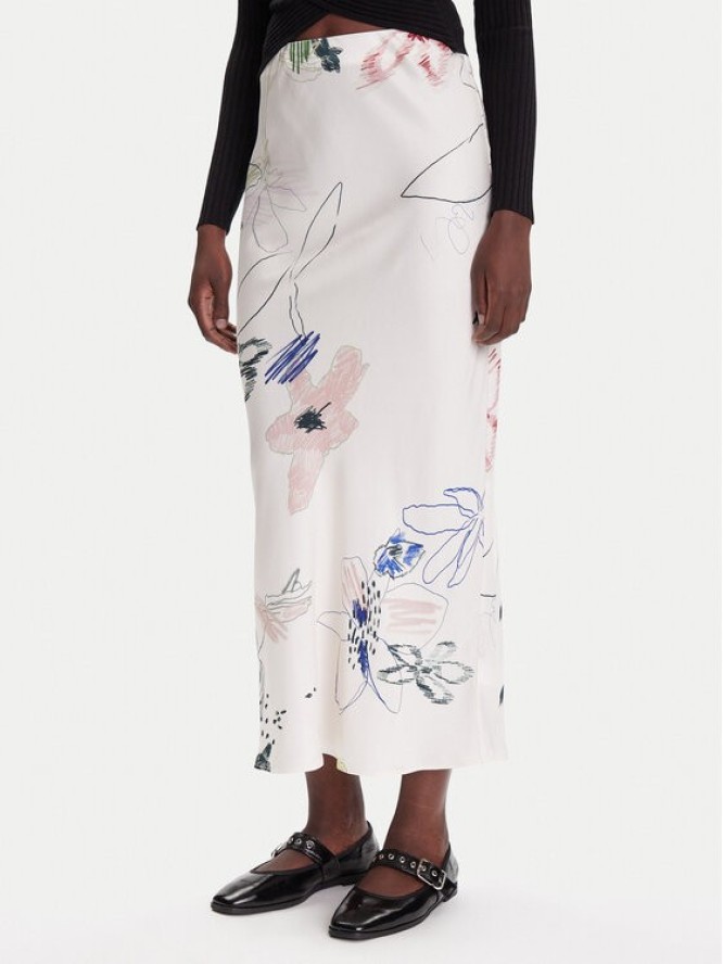 Desigual Spódnica maxi Paul 25WWFW07 Biały Regular Fit