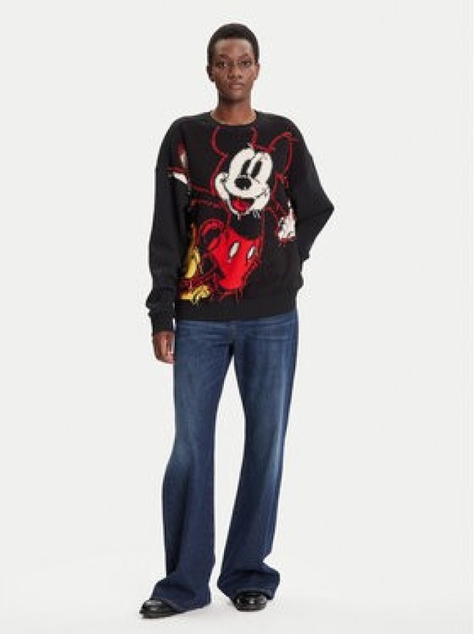 Desigual Bluza Hello Mickey 25WWSK14 Czarny Regular Fit