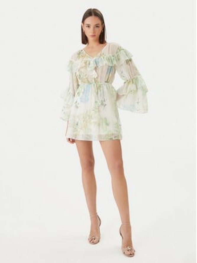 Guess Sukienka koktajlowa W6GKA5 W2400 Zielony Regular Fit