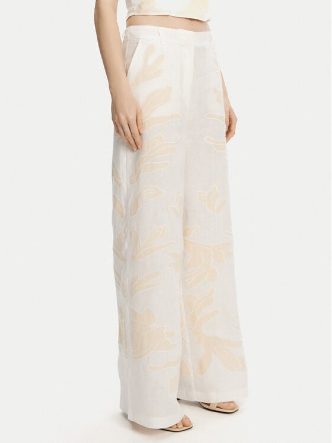 Marella Spodnie materiałowe Kadiak 2513131212 Biały Wide Leg