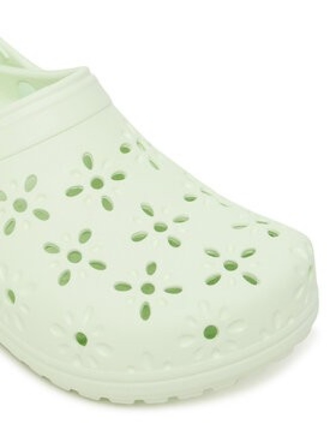 Crocs Klapki Classic Floral Cut-Out Clog 210927 Zielony