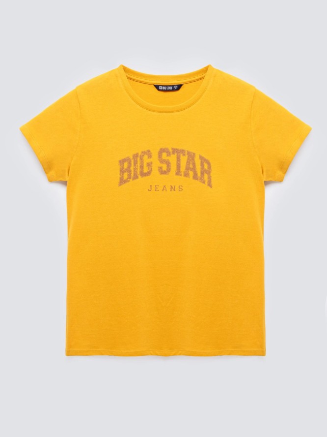 Koszulka damska bawełniana z logo BIG STAR żółta Ramila 201