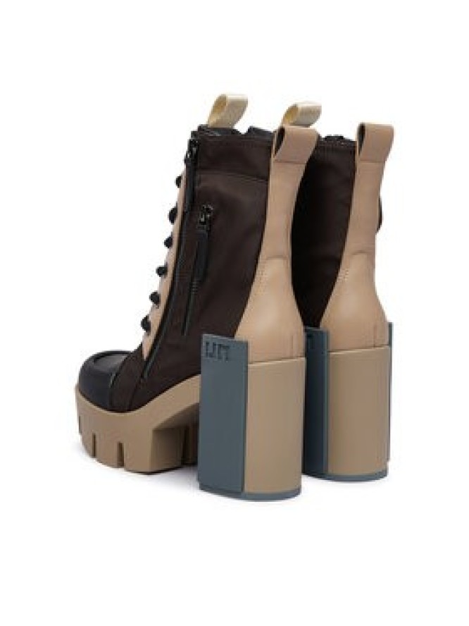 United Nude Botki Grip Cap Mid 11031161201 Brązowy ciemny