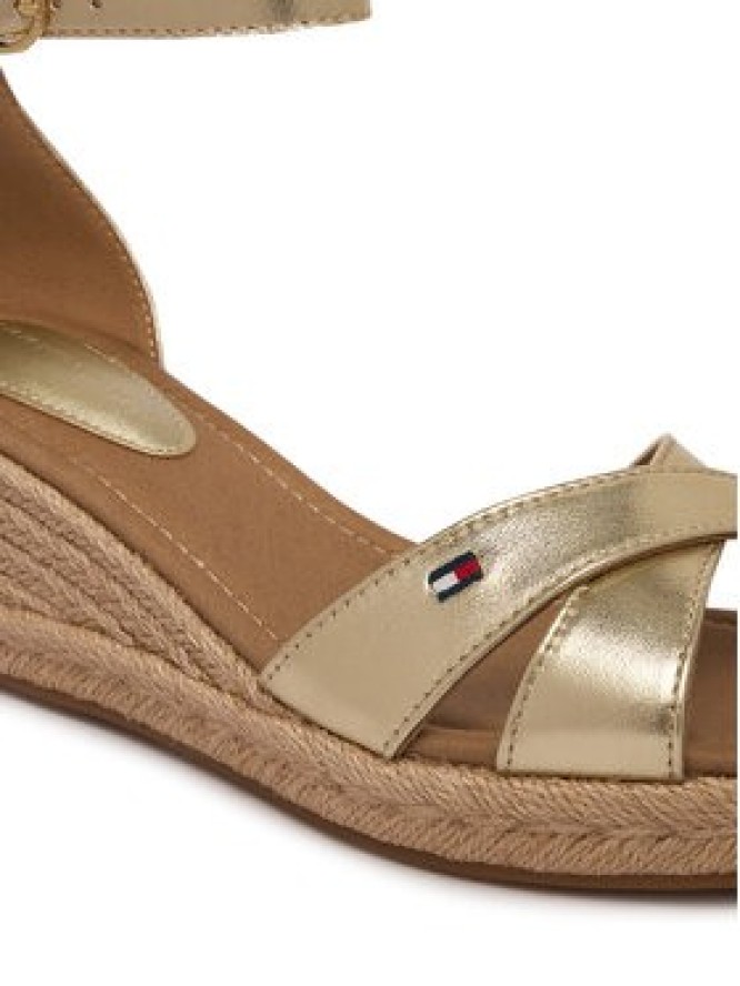 Tommy Hilfiger Espadryle Metalic Crossover Strap FW0FW09333 Złoty